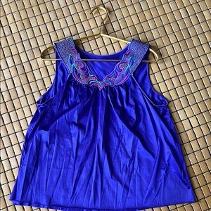 Vanity Fair Purple Embellished Boxy Tank Top